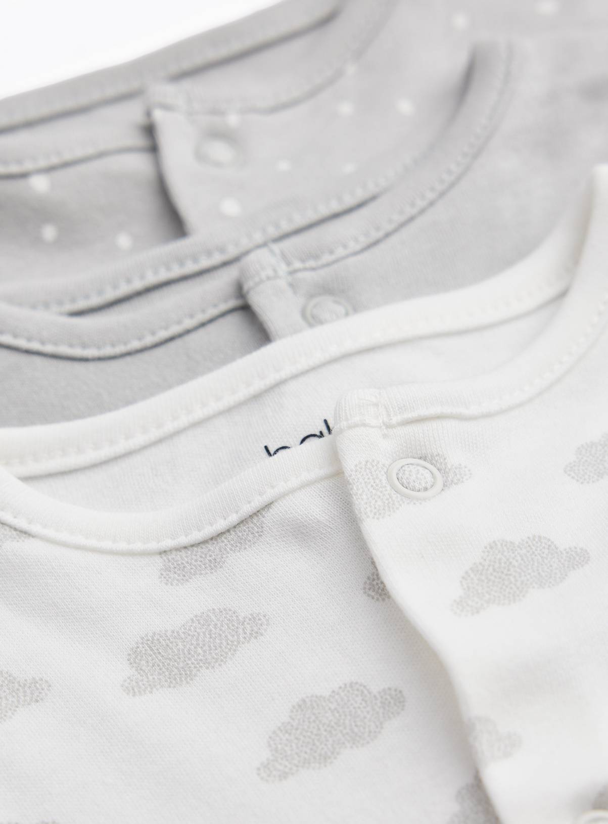 Snowdrop & Cloud Sleepsuits 3-Pack Up to 1 mth - Image 2